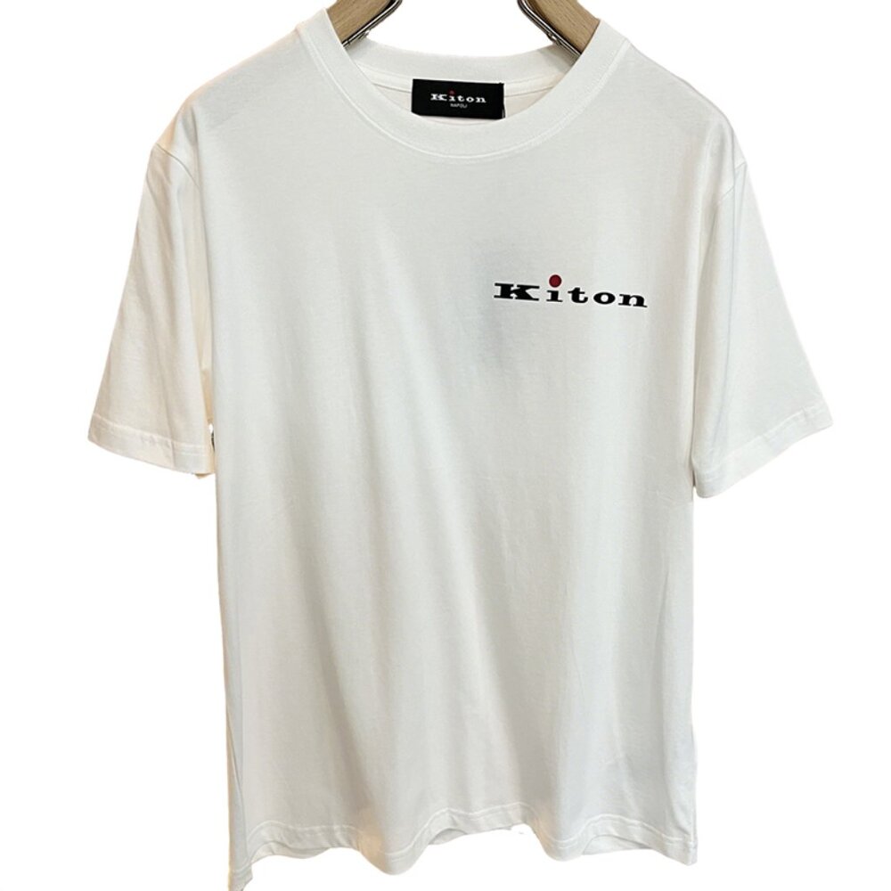 Kiton White Printed Crew Neck T-Shirt